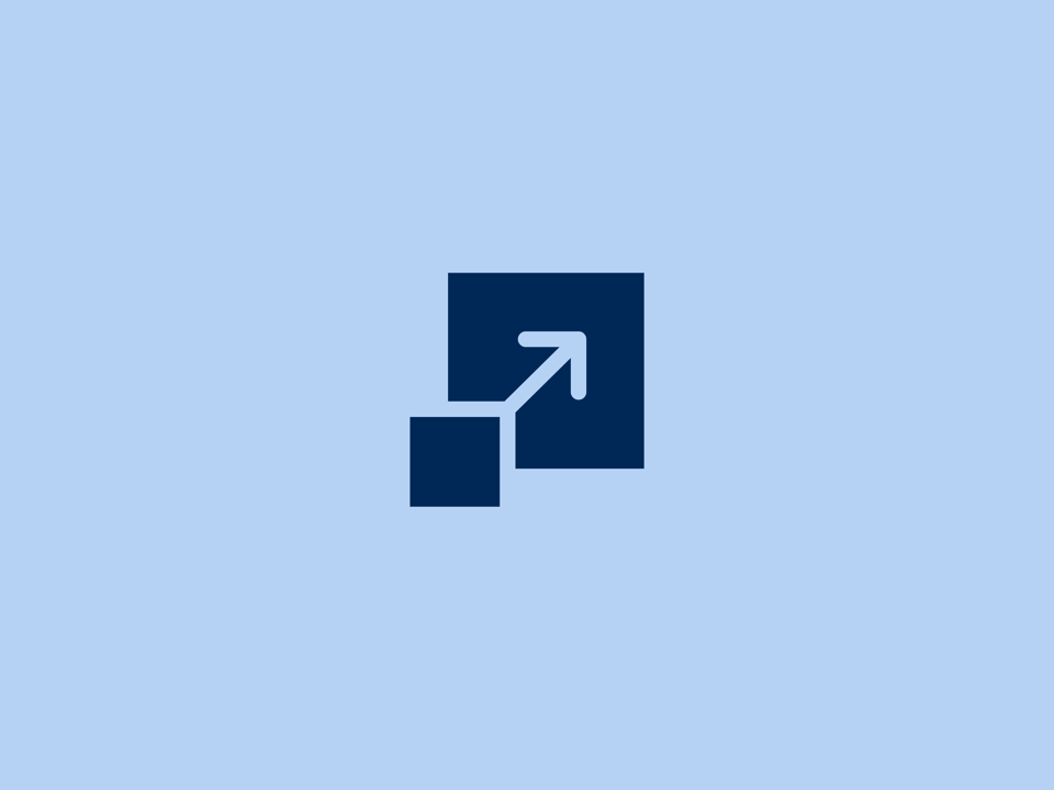 Scalability icon on blue3