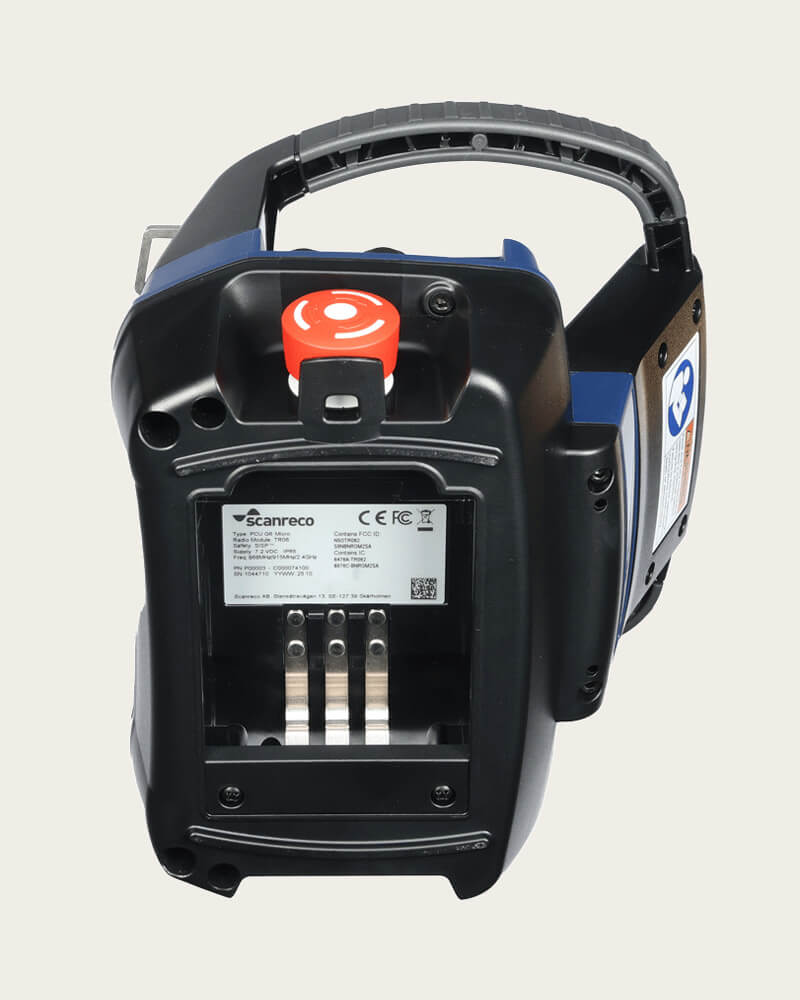 Scanreco bellypack transmitter Micro Flex battery compartment